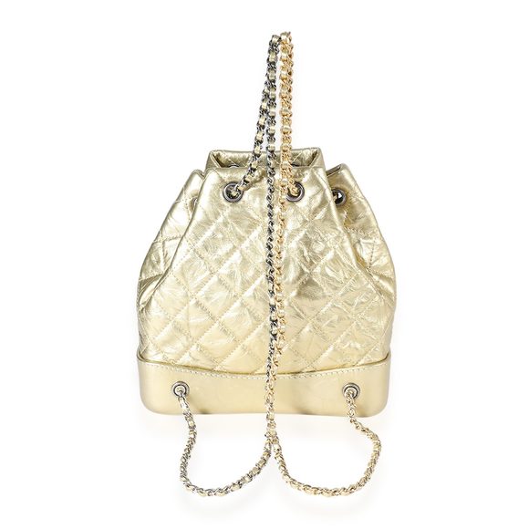 Chanel Metallic Gold Quilted Calfskin Small Gabrielle Backpack - Picture 3 of 4